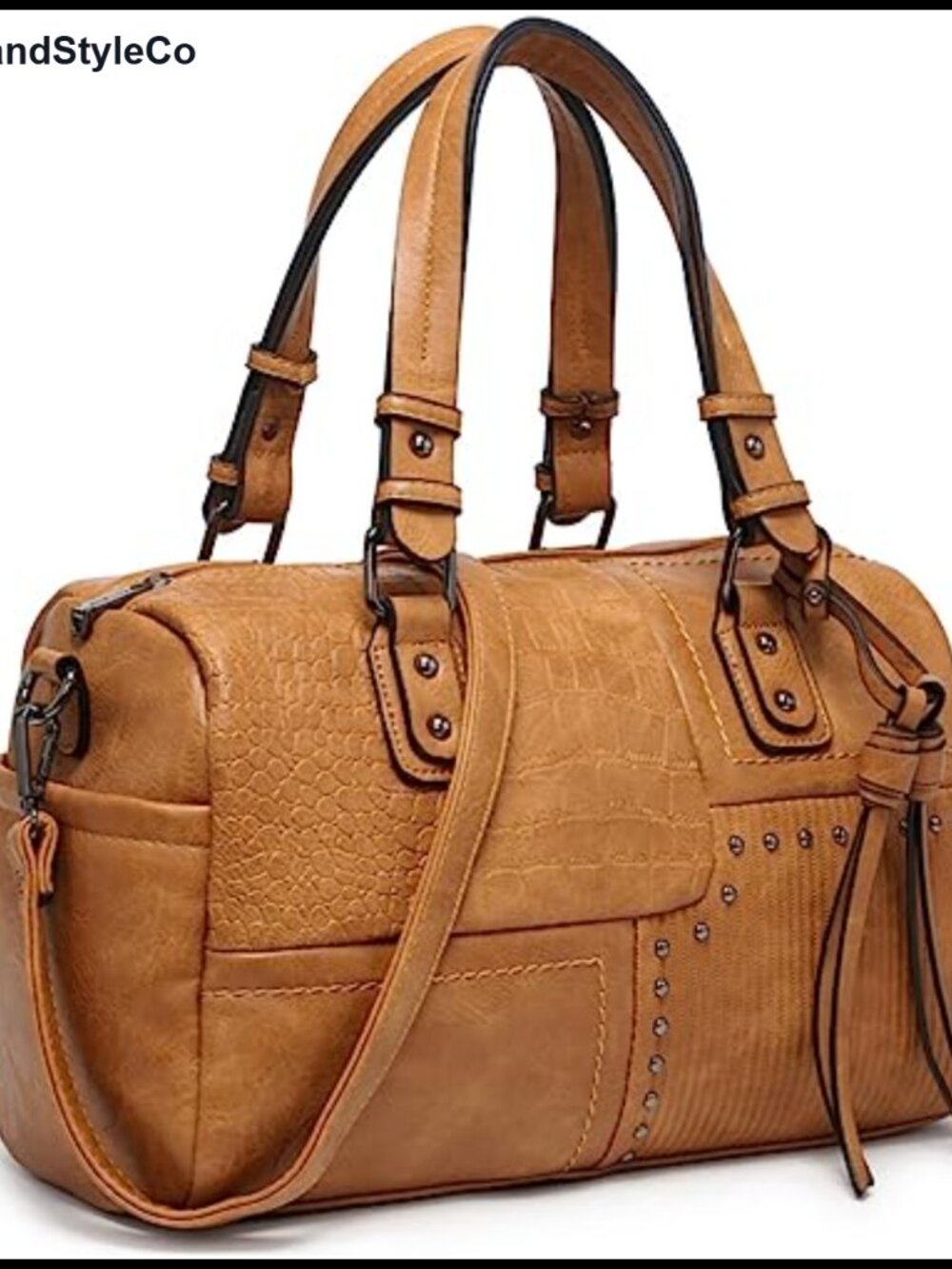 Vegan Leather Barrel Bag Large Hobo Top Handle Work Tote Satchel